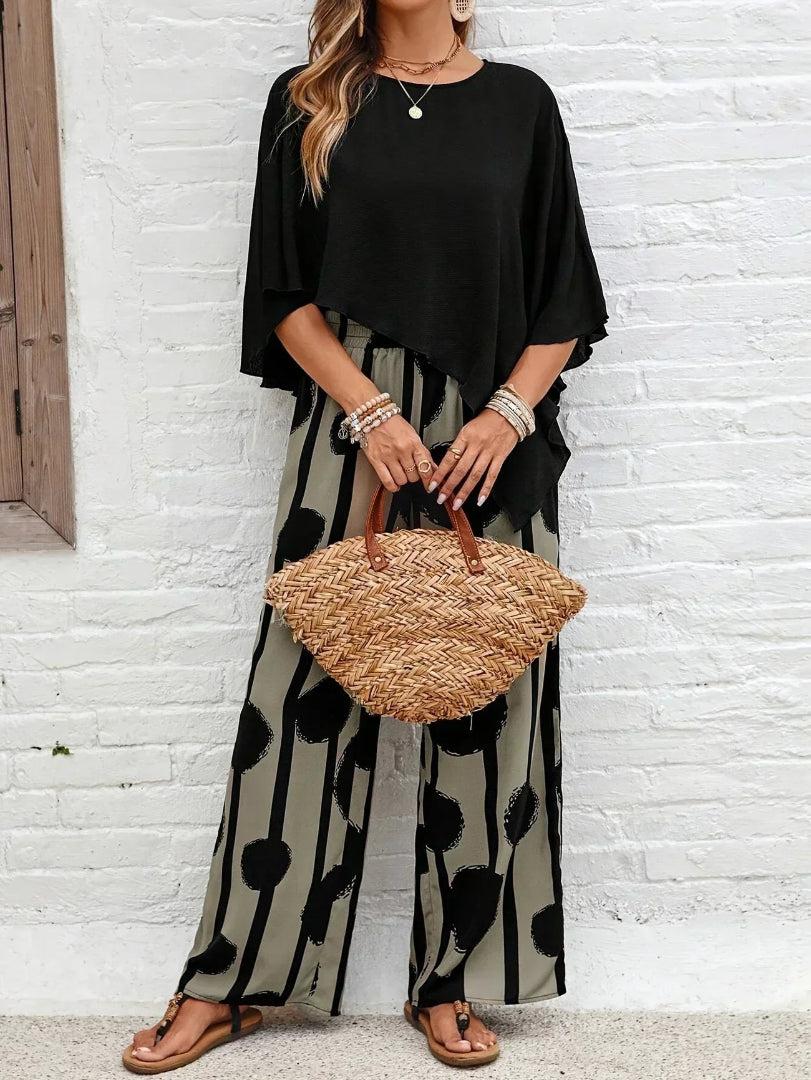 Kalliope | Comfortable Elastic Waist Two-Piece Set