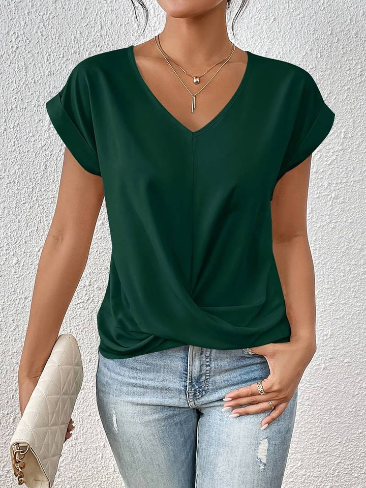 Jyra | Women’s Twist-Knot V-Neck Blouse