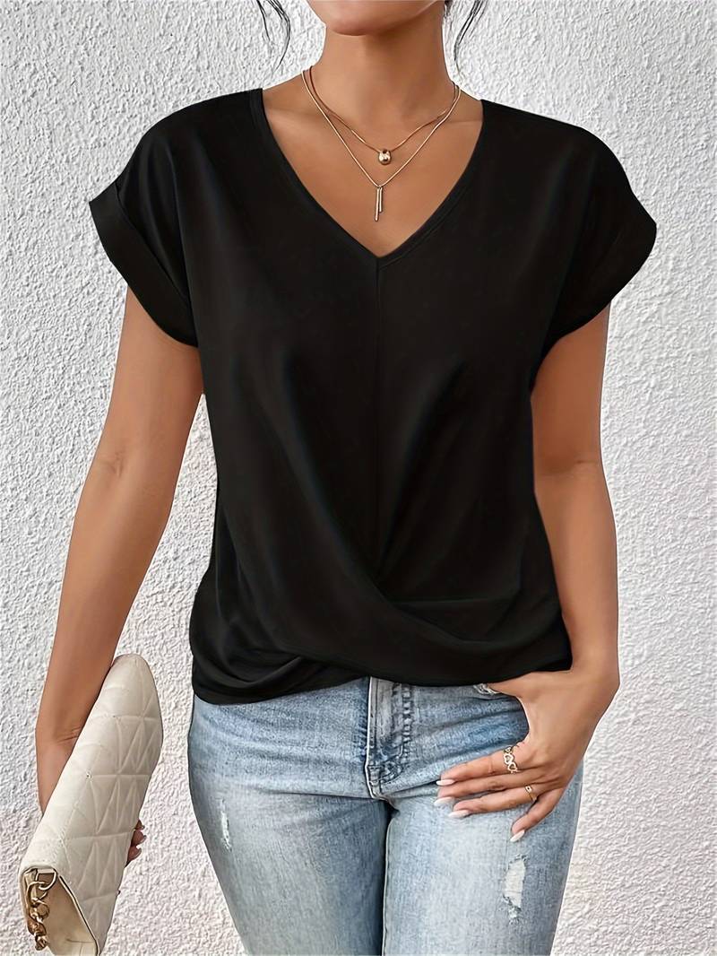 Jyra | Women’s Twist-Knot V-Neck Blouse
