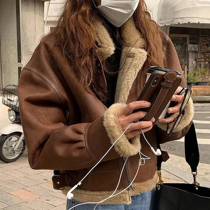 Charlotte | Women's Shearling Aviator Jacket