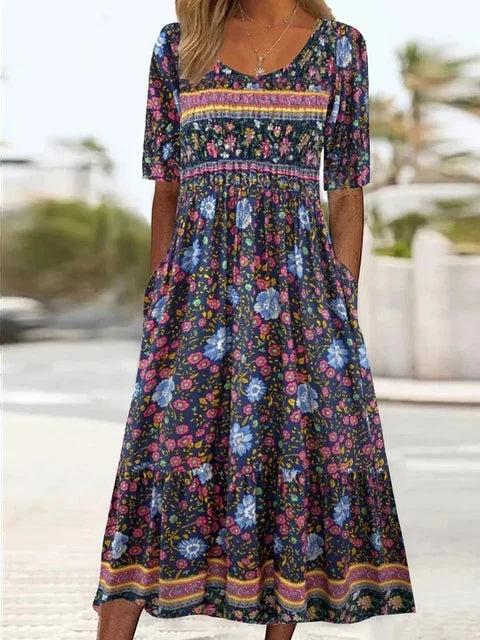 Joanna | Boho Print Midi