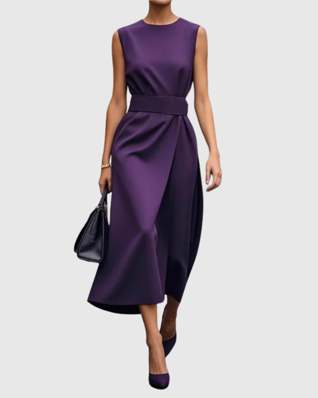 Lumi | Draped Sleeveless Midi Dress