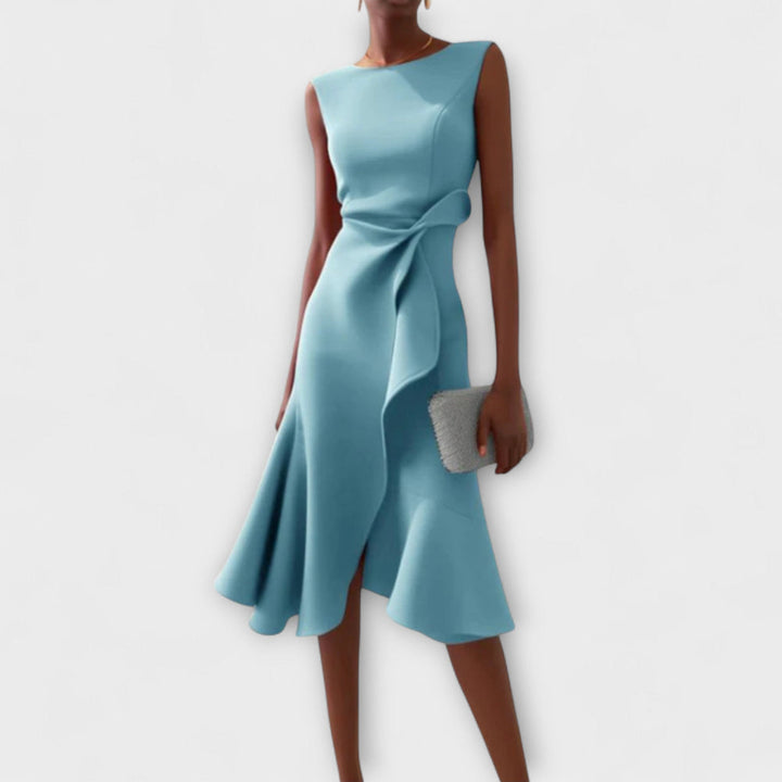 Scarlett | Draped Asymmetric Midi Dress