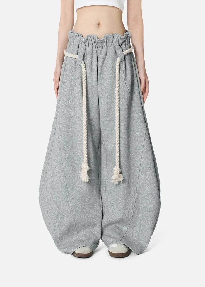 Micah | Women’s Barrel Baggy Leg Sweatpants with Elastic Loop Waist