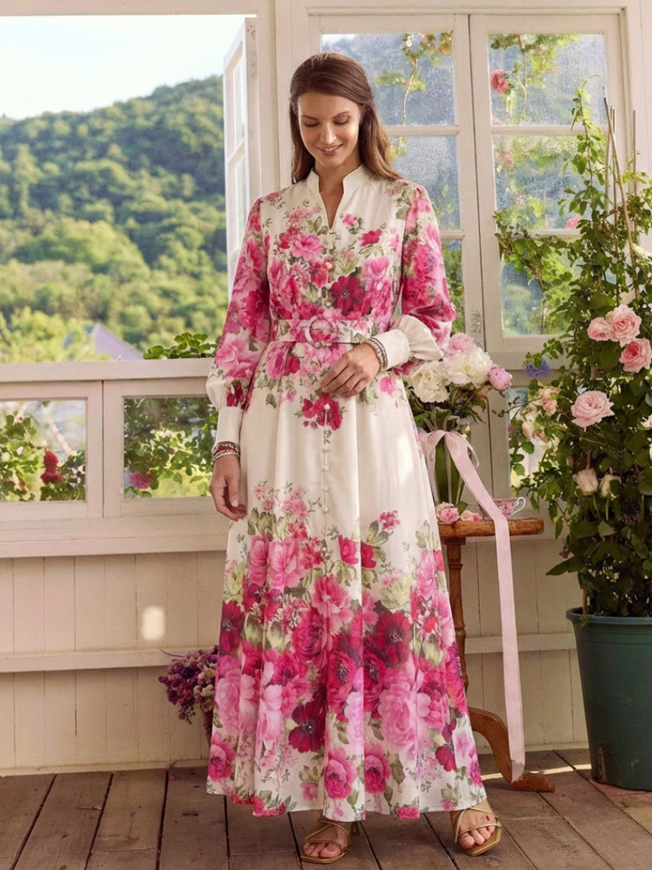 Bristol | Women's Floral Print Surplice Maxi Dress