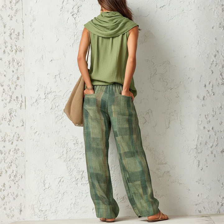Miriam | Cowl Neck Linen Two-Piece Set