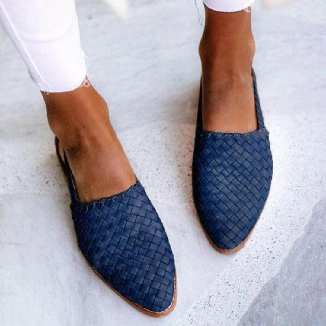 Ruby | Elegant Woven Vegan Leather Ballerinas