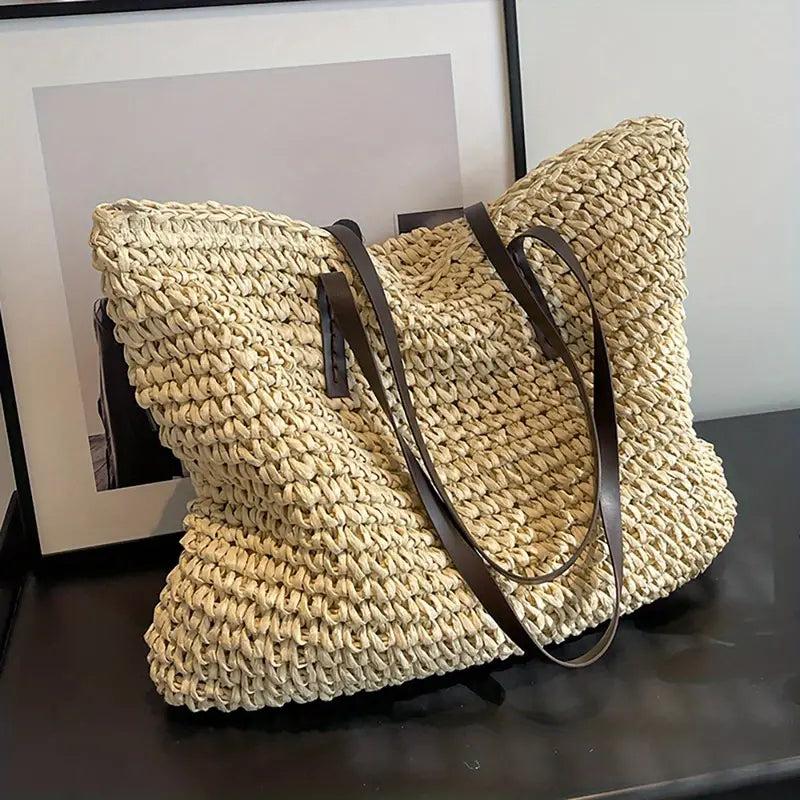 Alessia | Straw Beach Tote Bag