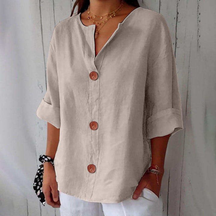 Livia | Relaxed Linen Button Blouse