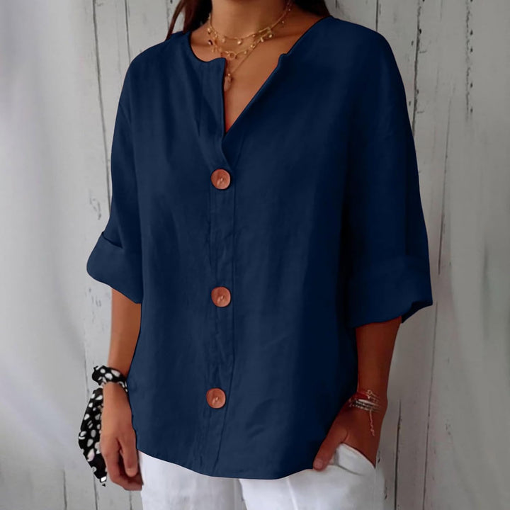 Livia | Relaxed Linen Button Blouse