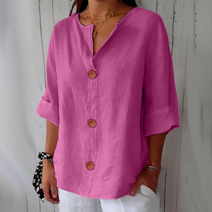 Livia | Relaxed Linen Button Blouse