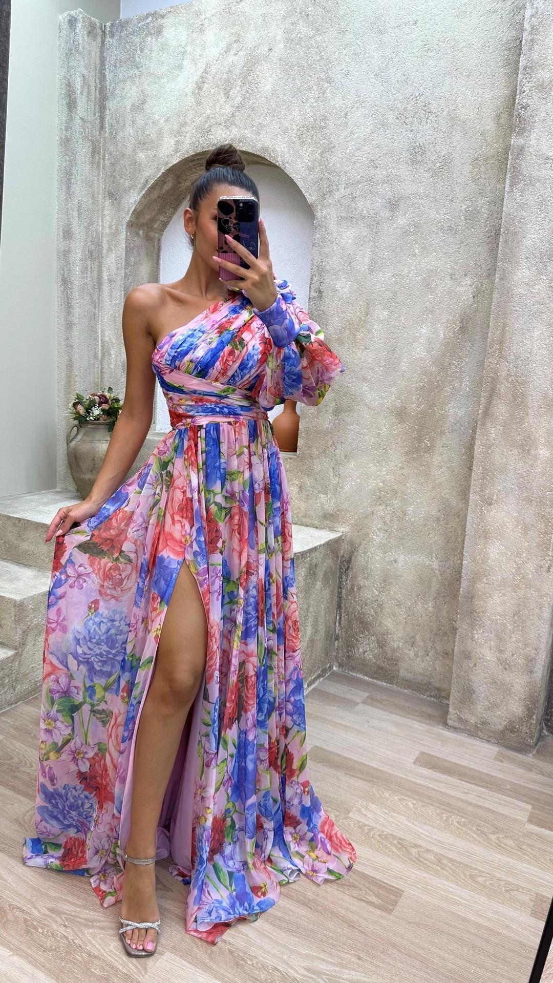 Lyra | Women’s Floral Maxi Dress with Slit