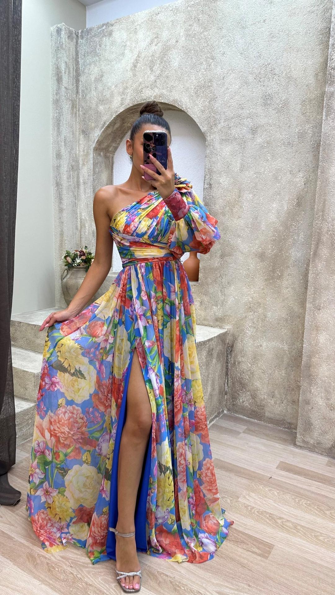 Lyra | Women’s Floral Maxi Dress with Slit