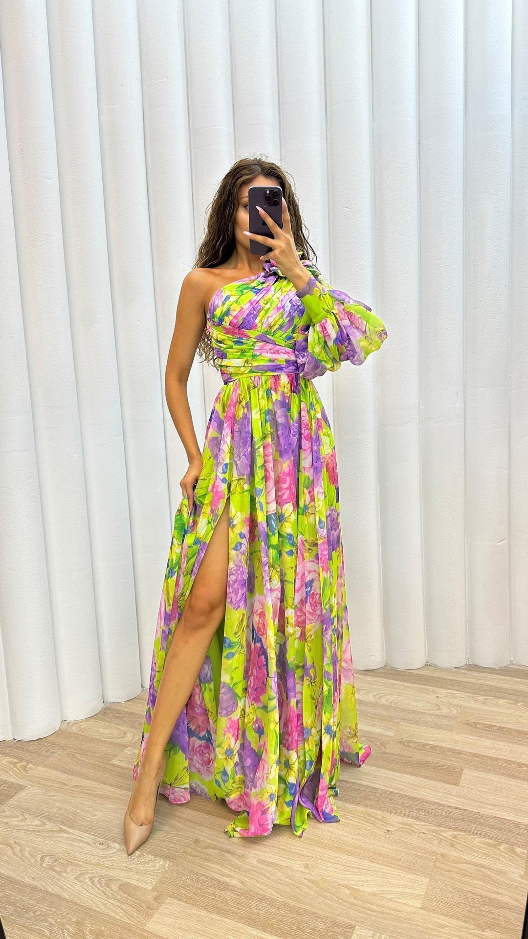 Lyra | Women’s Floral Maxi Dress with Slit