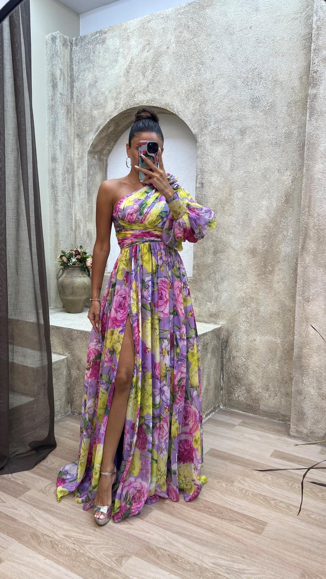 Lyra | Women’s Floral Maxi Dress with Slit