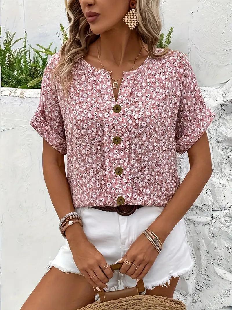 Caroline | Chic Floral Print Blouse