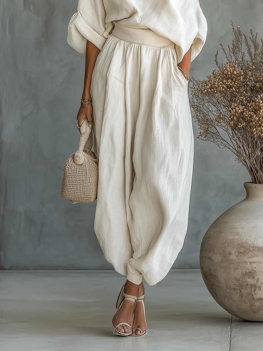 Lisa | Soft Off-Shoulder Top and Tapered Pants Set