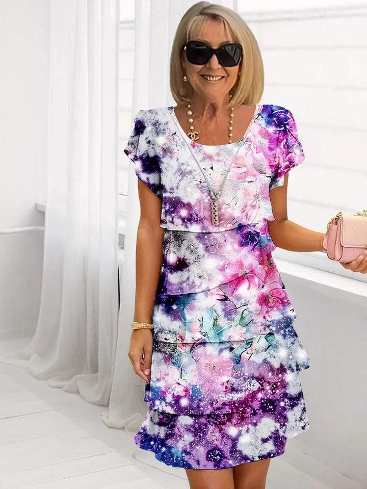 Mia | Ruffled Floral Pleated Dress