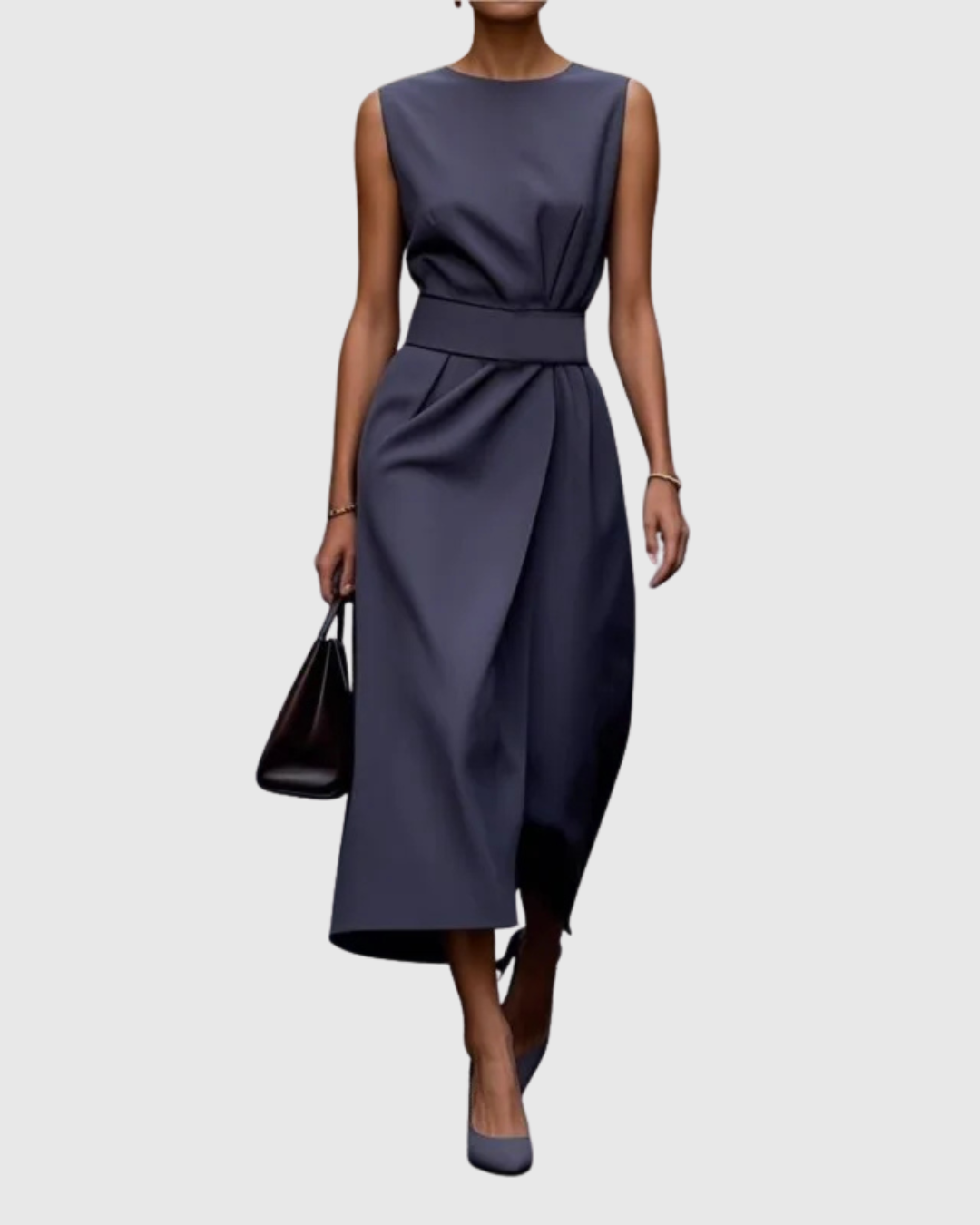 Lumi | Draped Sleeveless Midi Dress
