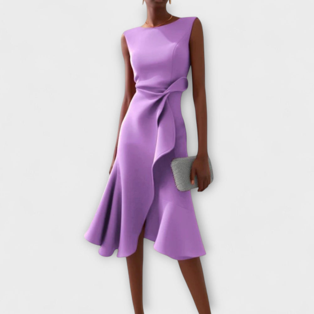 Scarlett | Draped Asymmetric Midi Dress