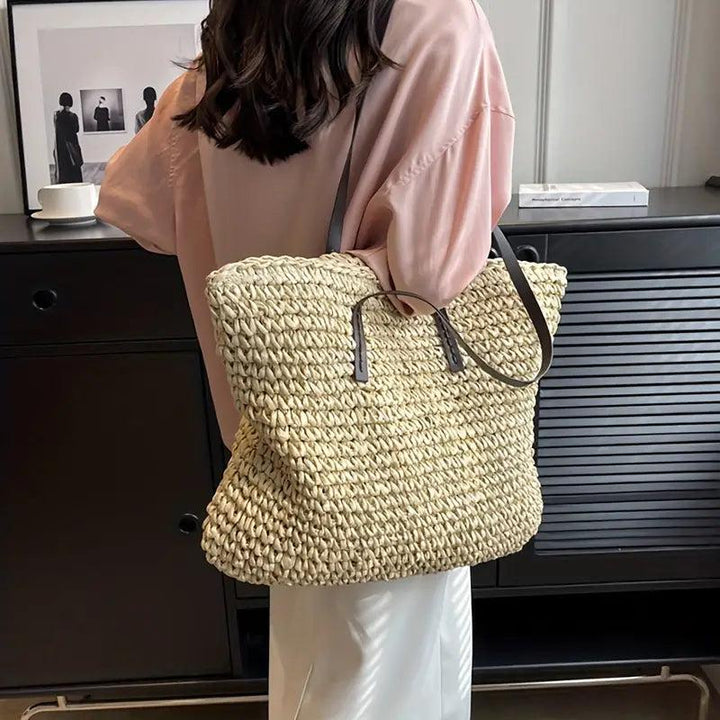 Alessia | Straw Beach Tote Bag