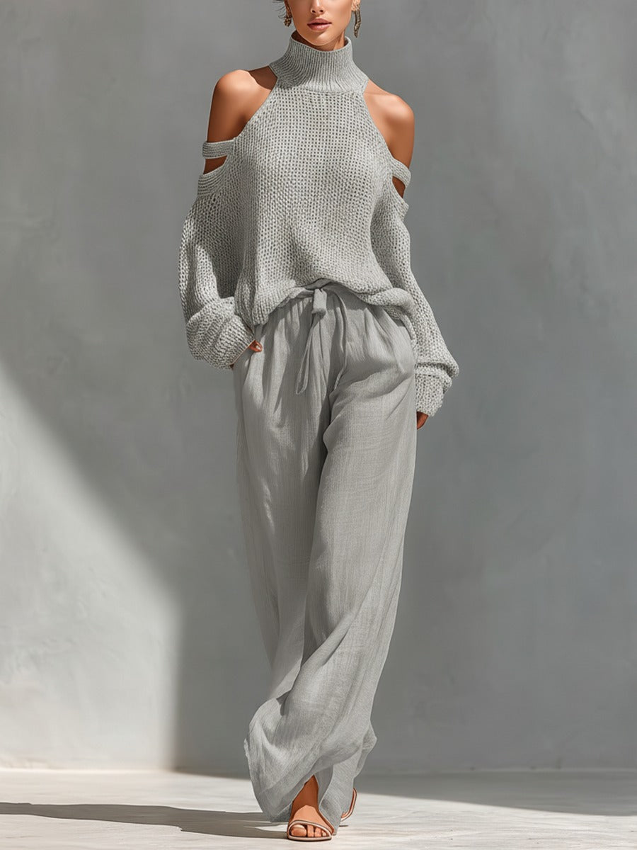 Saoirse | Cold-Shoulder Knit Two-Piece Set