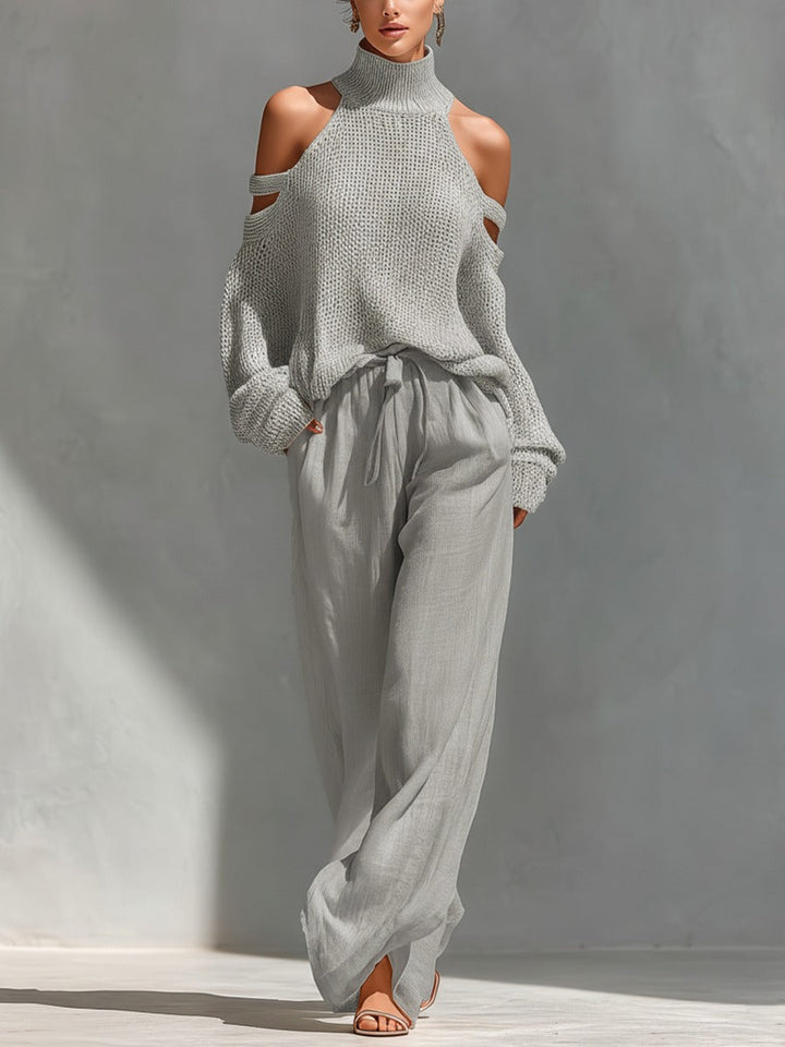Saoirse | Cold-Shoulder Knit Two-Piece Set