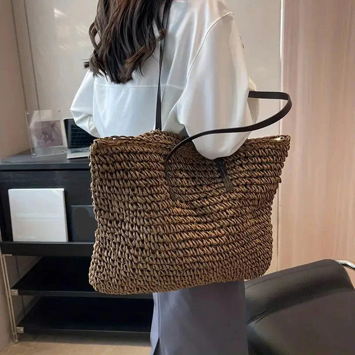 Alessia | Straw Beach Tote Bag
