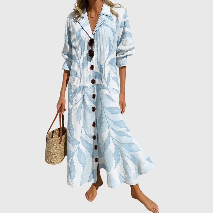 Isabella | Women's Printed Button-Front Maxi Dress