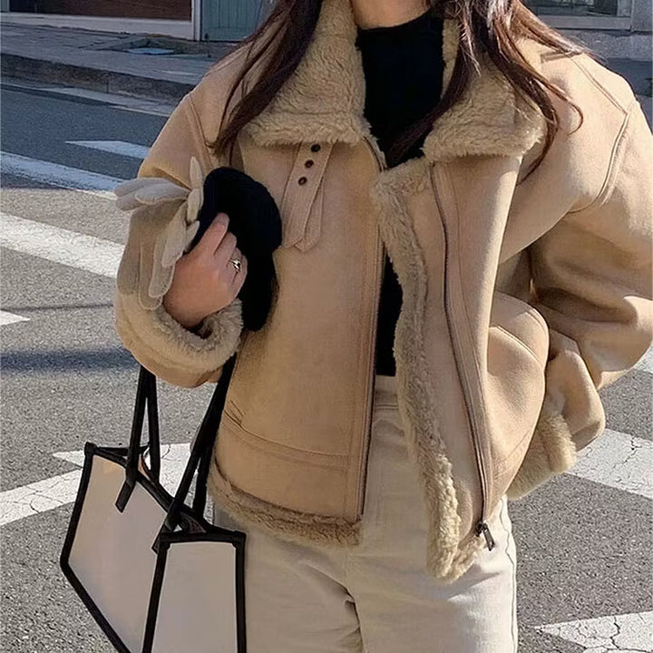 Charlotte | Women's Shearling Aviator Jacket