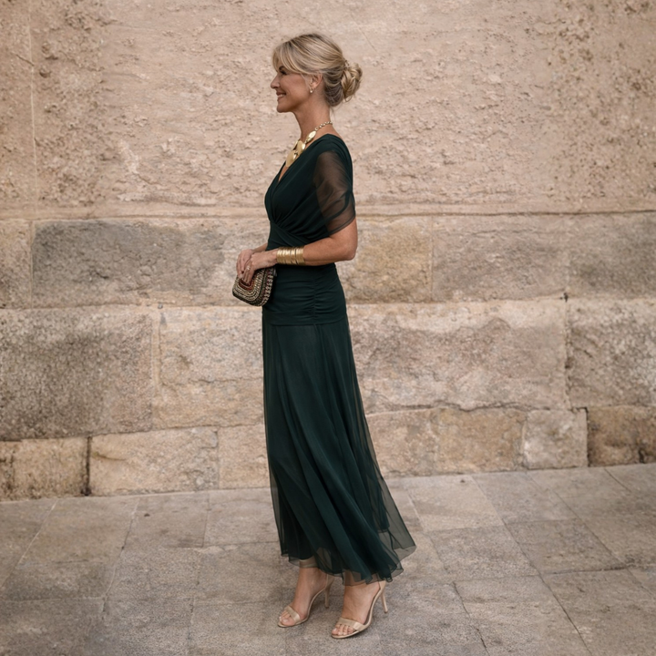 Eileen | Draped Chiffon Maxi Dress