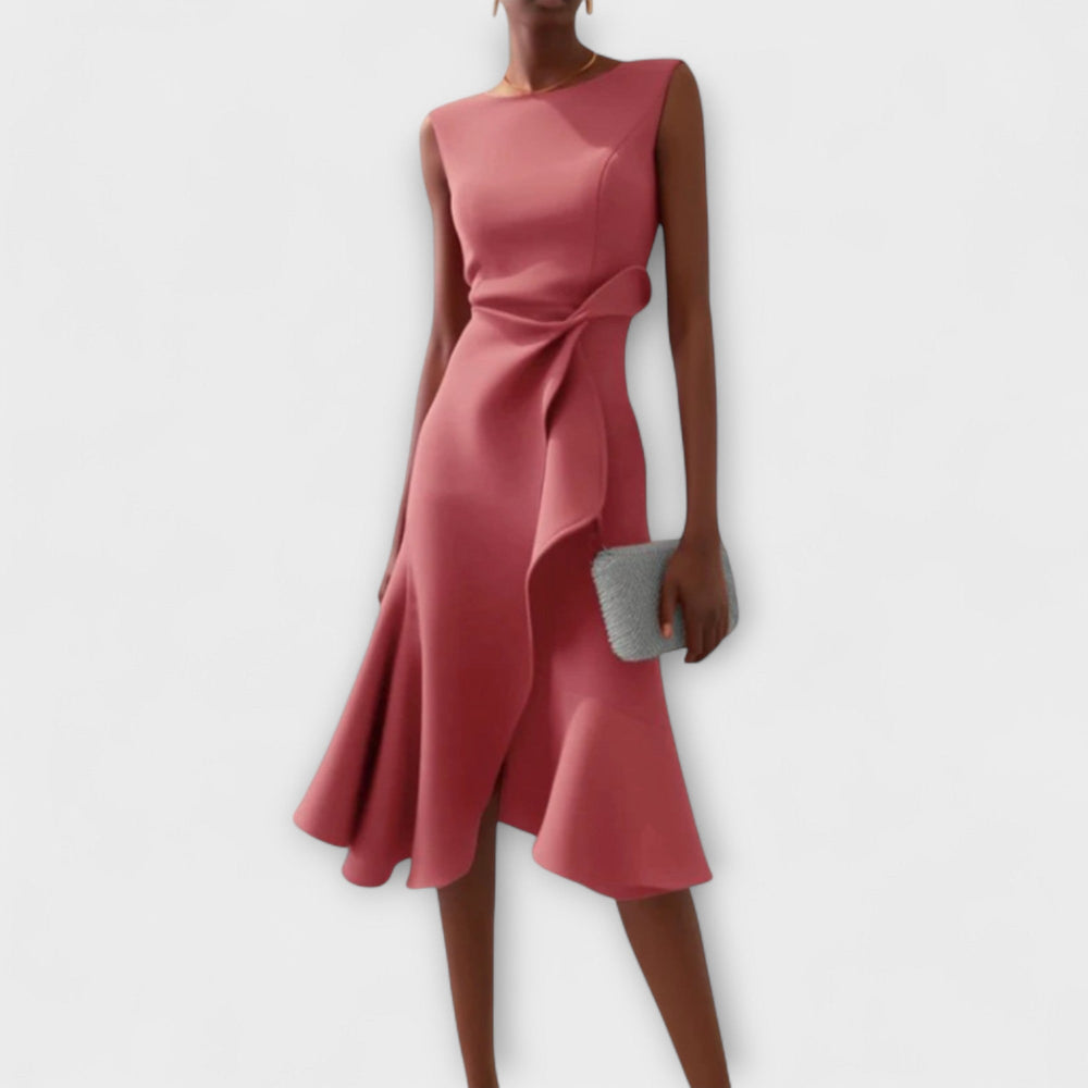 Scarlett | Draped Asymmetric Midi Dress