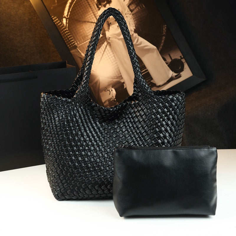 Avery | Women's Woven Leather Tote Bag