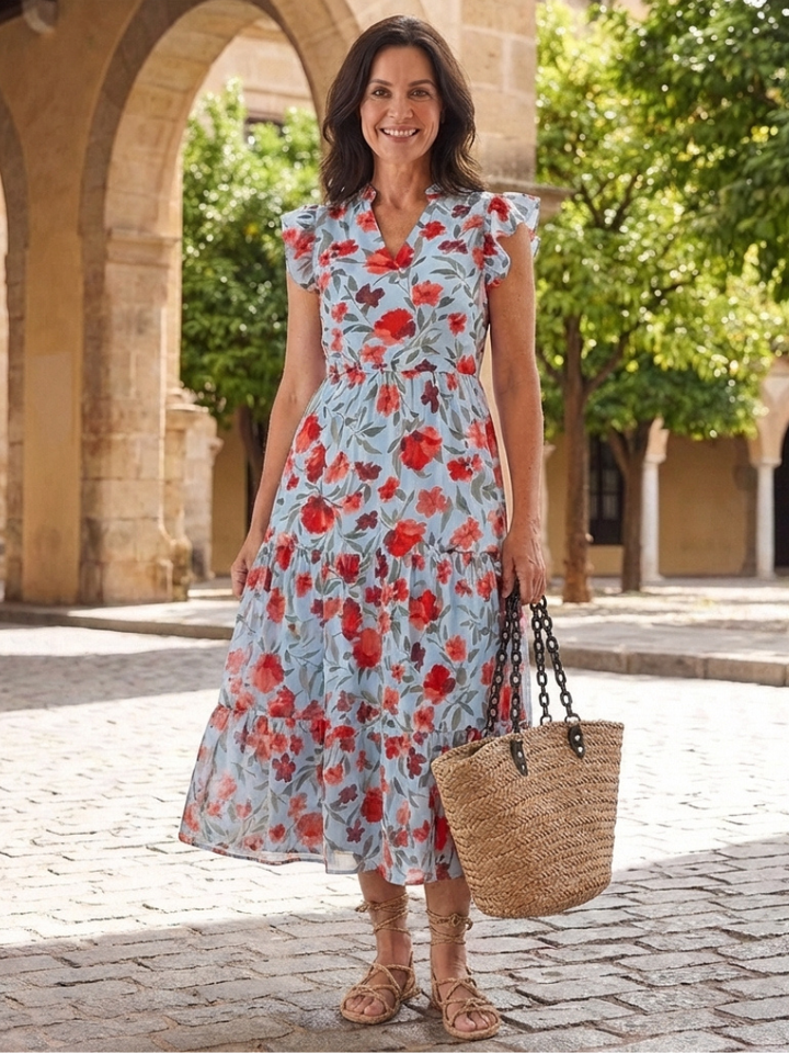 Wren | Women's Floral Print Tiered Maxi Dress