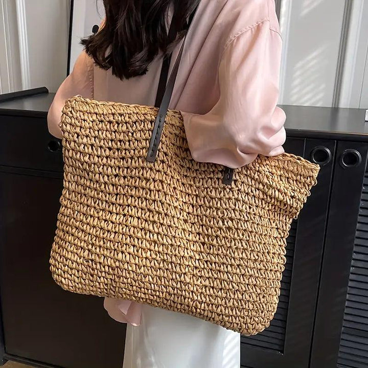 Alessia | Straw Beach Tote Bag