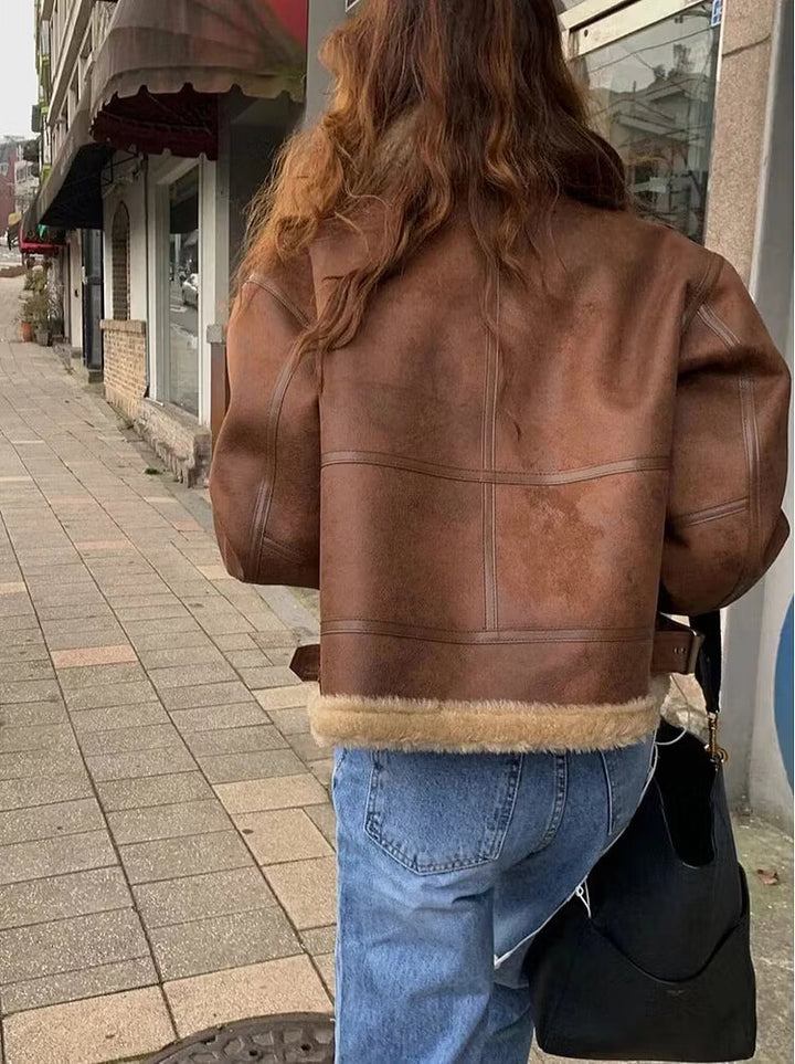 Charlotte | Women's Shearling Aviator Jacket