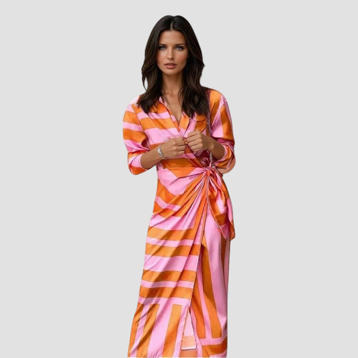 Stevie | Printed Tie-Waist Midi Dress