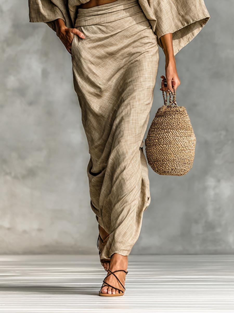 Selene | Soft Batwing Top and Maxi Skirt Two-Piece Set