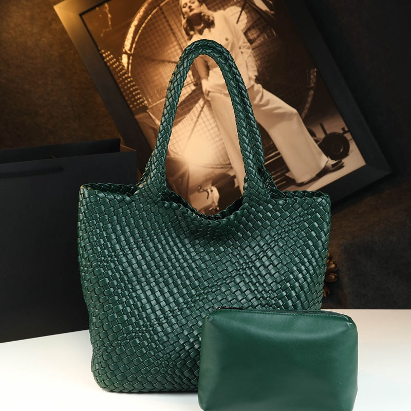 Avery | Women's Woven Leather Tote Bag