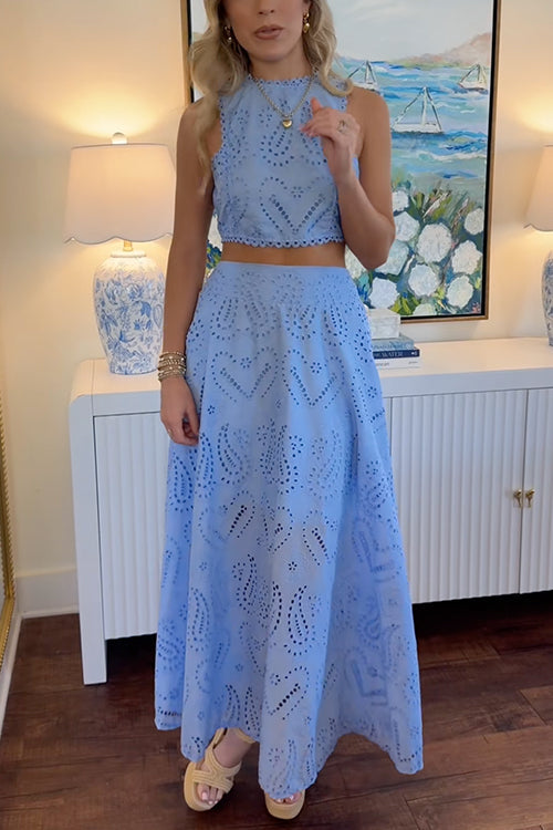 Marlowe | Women's Lace Crop Top & Maxi Skirt Set