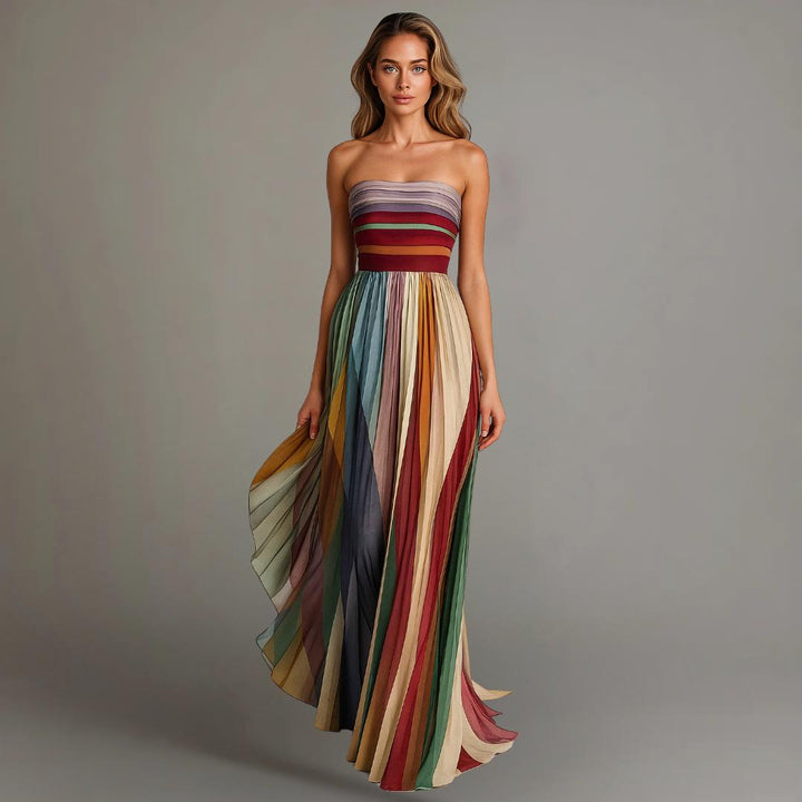 Lana | Pleated Maxi Strapless Design