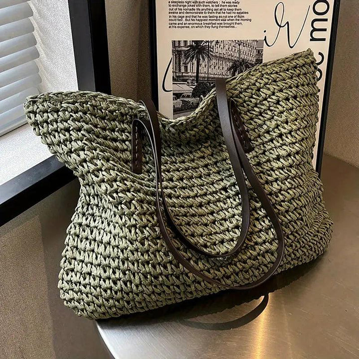 Alessia | Straw Beach Tote Bag