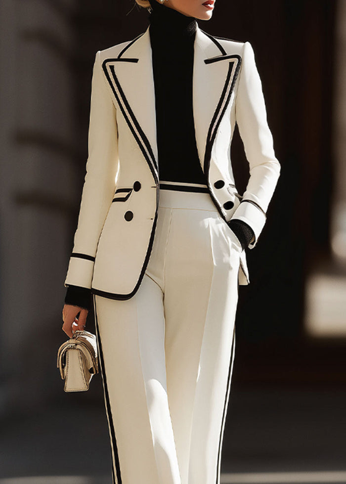 Kaila |  Women’s Double Breasted Suit Set with Contrast Trim