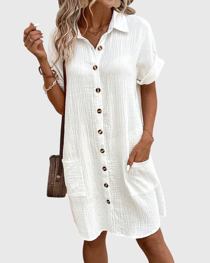 Camille | Women's Button-Down Shirt Dress with Pockets