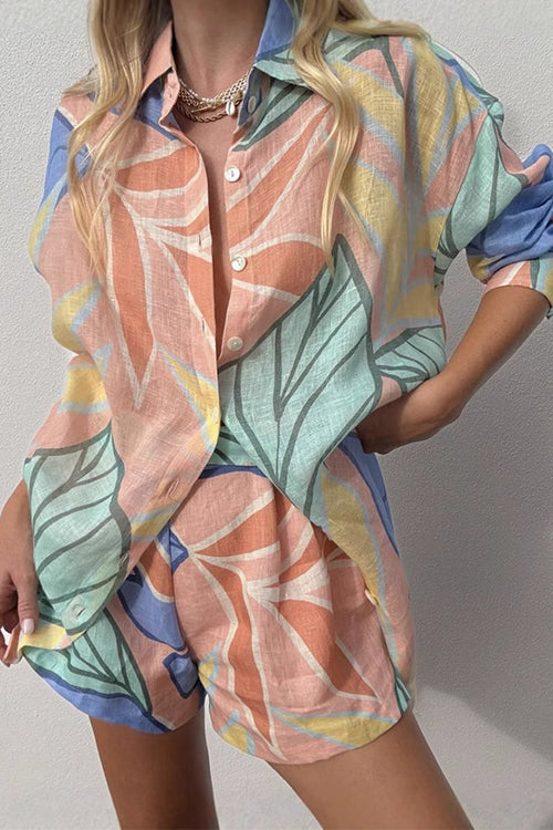 Tenley | Women's Printed Shirt & Shorts Set