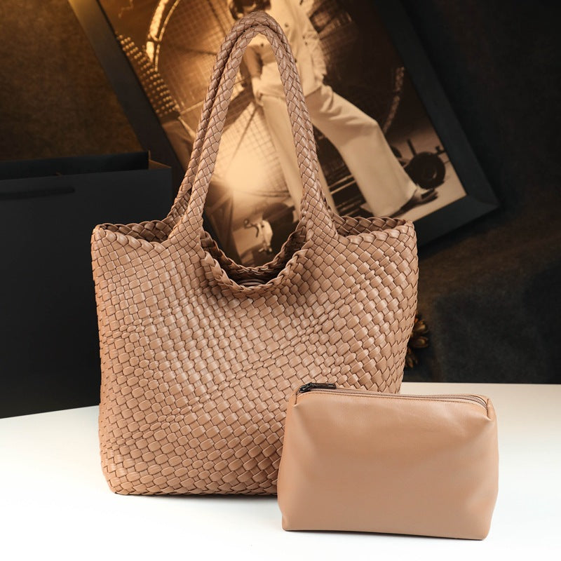 Avery | Women's Woven Leather Tote Bag