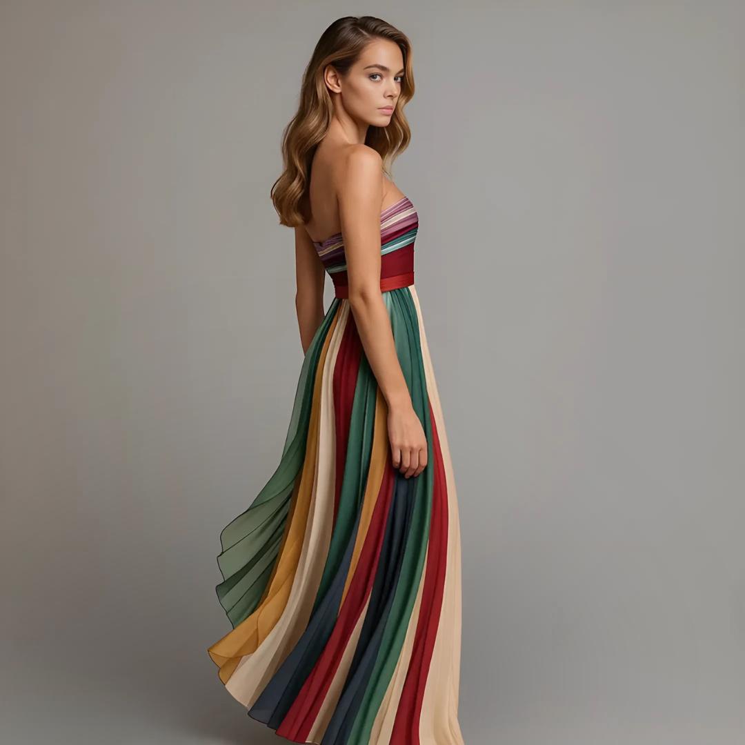 Lana | Pleated Maxi Strapless Design