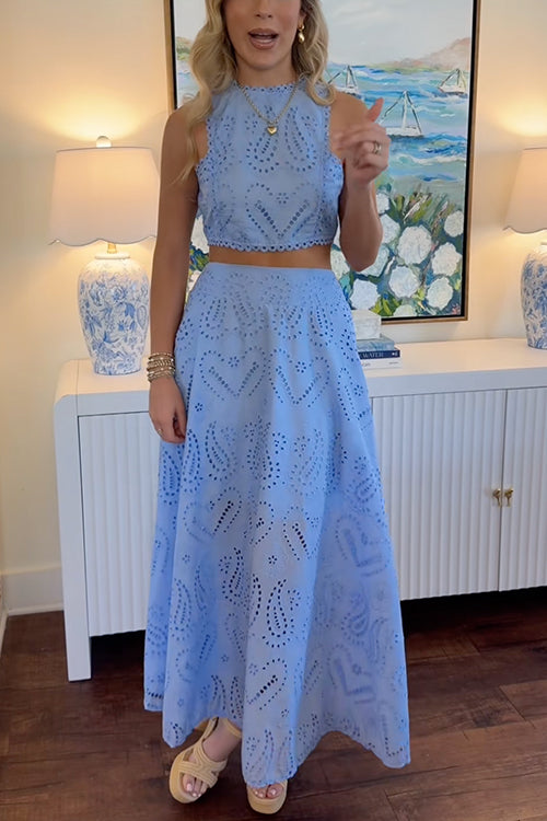 Marlowe | Women's Lace Crop Top & Maxi Skirt Set