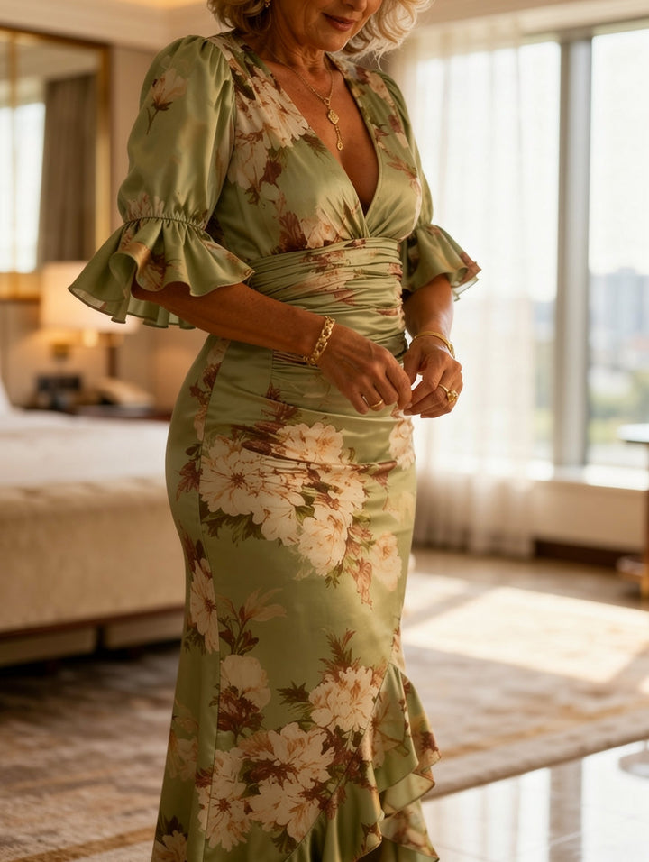 Saylor | Floral Ruched Maxi Dress
