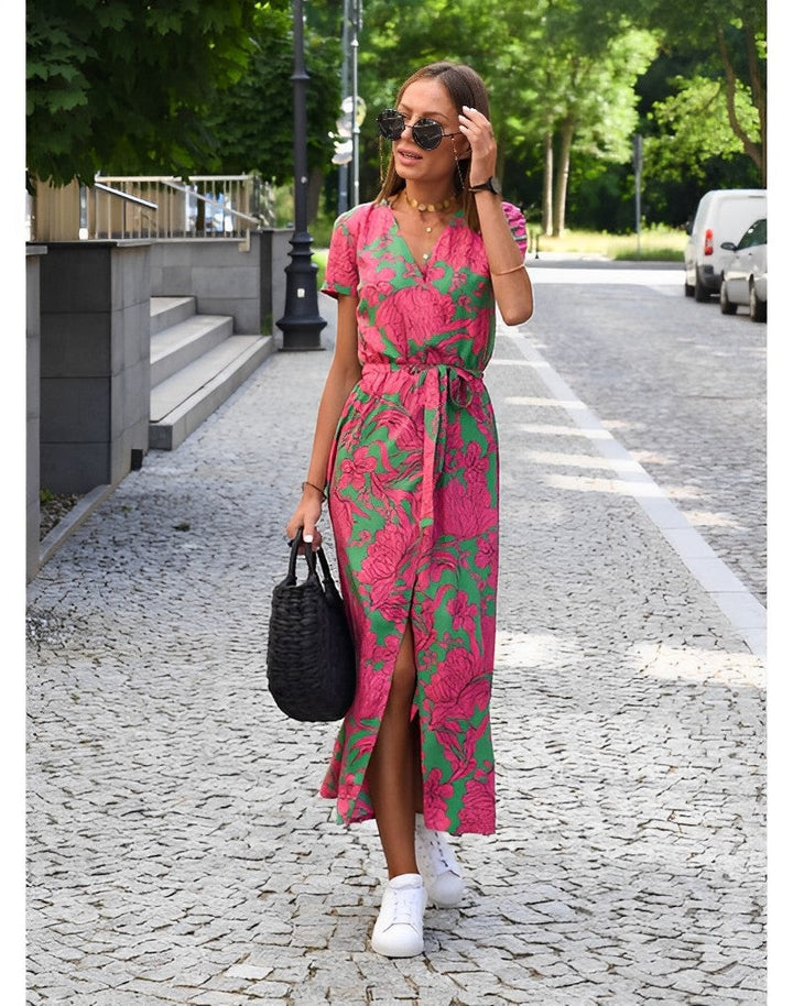 Laila | Floral Tie-Waist Midi Dress